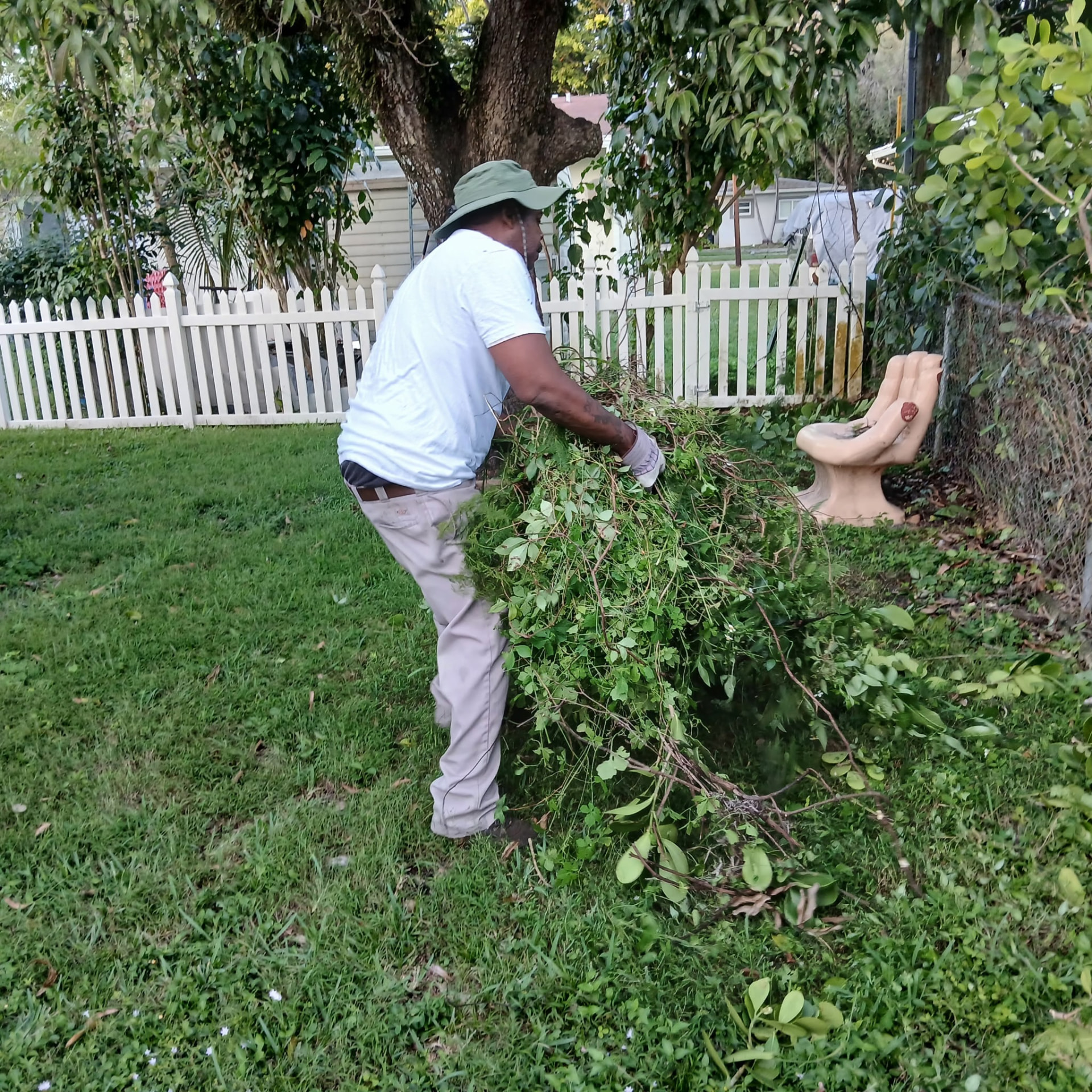 Yard debris hauled away